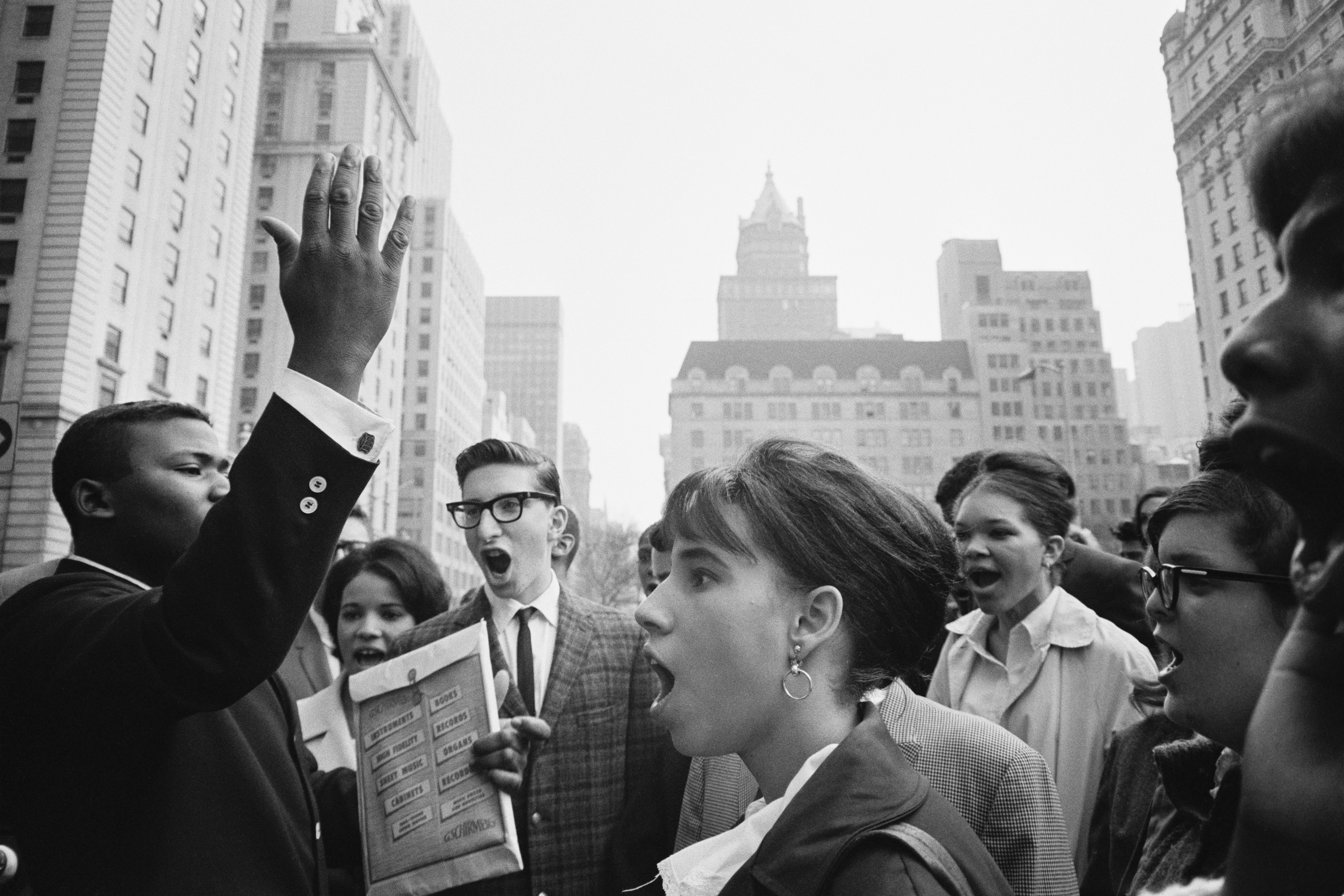 USA. NYC. 1964. Anti-Vietnam War gathering.