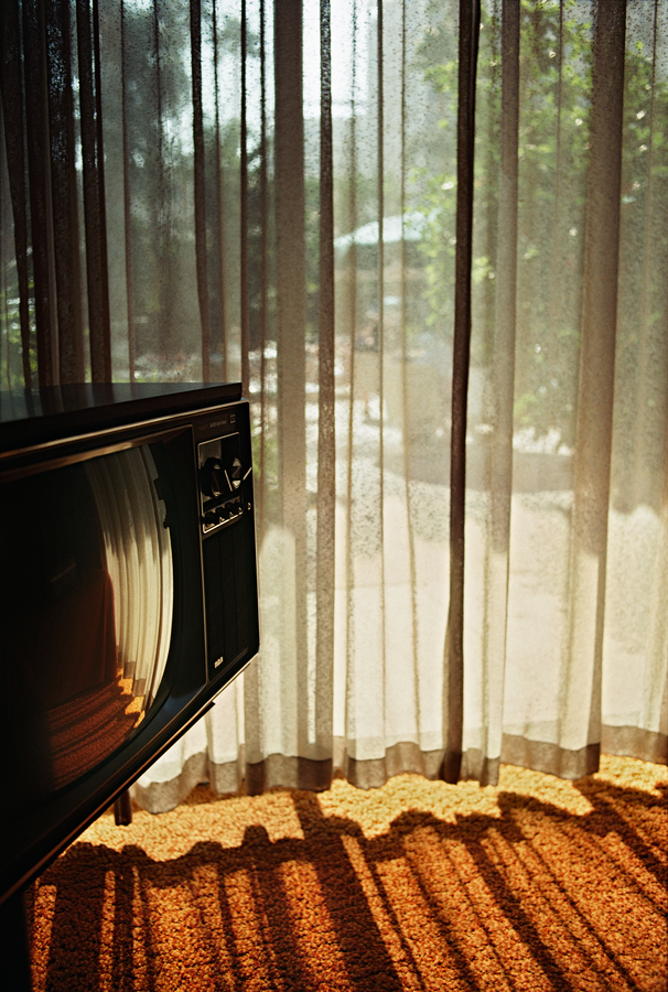 A television set by a window, California, circa 1975. (Photo by Ernst Haas/Hulton Archive/Getty Images)