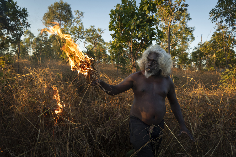 For tens of thousands of years, Aboriginal people - the oldest continuous culture on earth - have been strategically burning the country to manage the landscape and to prevent out of control fires. At the end of the wet season, there's a period of t